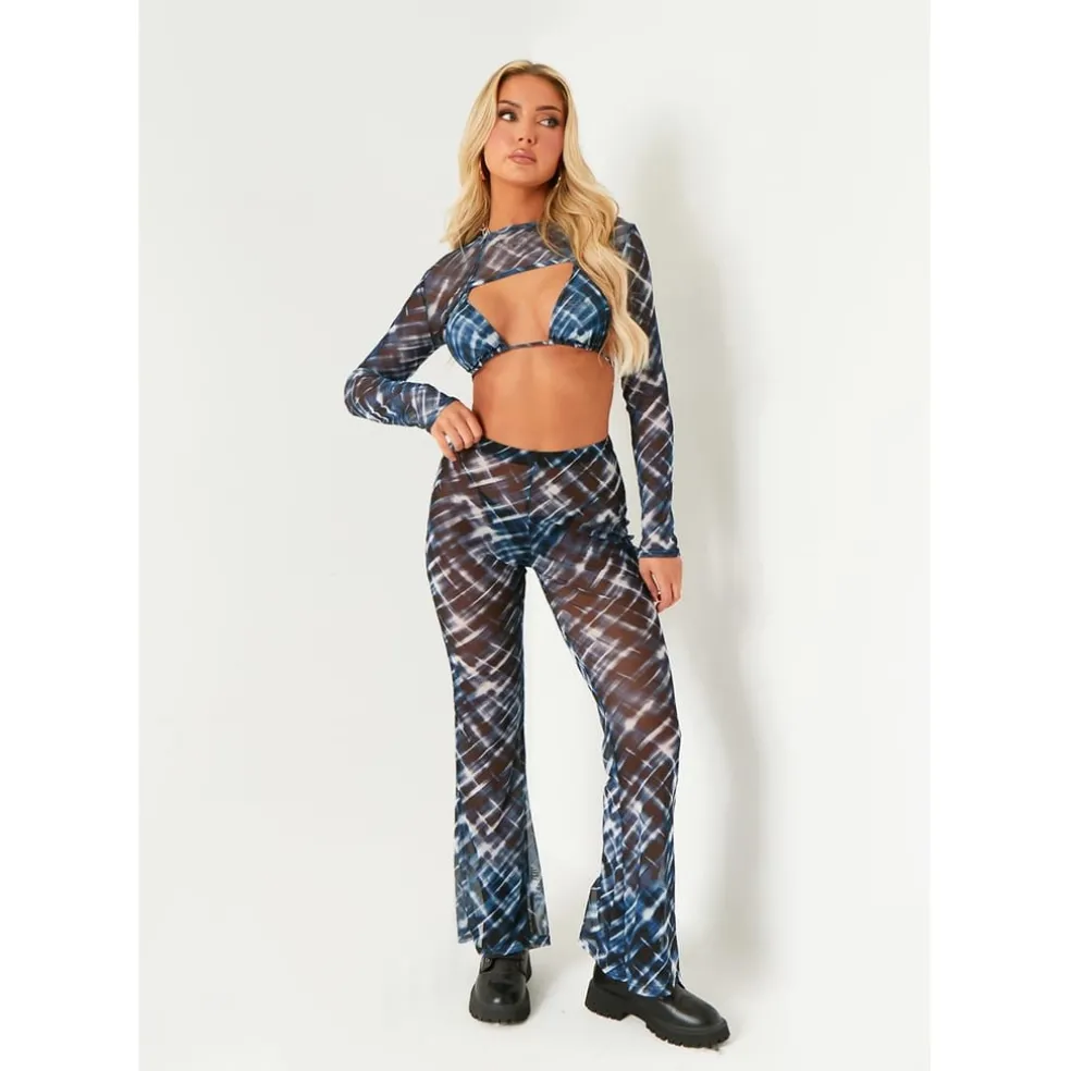 Missy Empire Printed Trouser in Blue