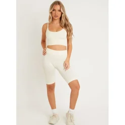 Missy Empire Seamless Cycling Shorts in Cream
