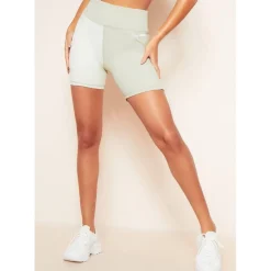Missy Empire Sport Colour Block Gym Shorts in Green