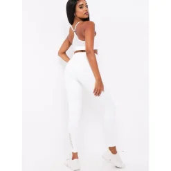 Missy Empire Sport Ruched Bum Gym Leggings in Cream