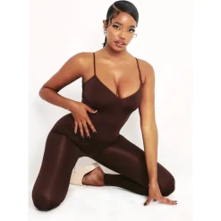 Missy Empire Strappy All In One Jumpsuit in Brown
