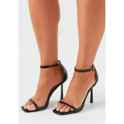 Missy Empire Toe Strappy Heels in Black