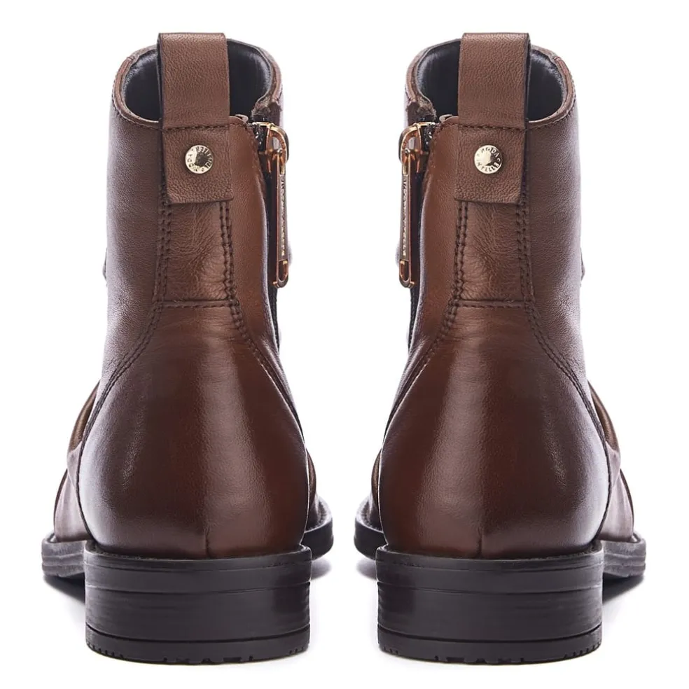 Moda in Pelle Flat Ankle Boots in Brown
