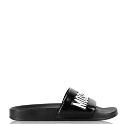 Moschino Logo Sliders in Black