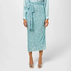 Never Fully Dressed Blue Sequin Jaspre Skirt in Blue