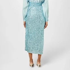 Never Fully Dressed Blue Sequin Jaspre Skirt in Blue