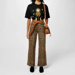 Never Fully Dressed Lucia Scallop Detail Jeans in Brown