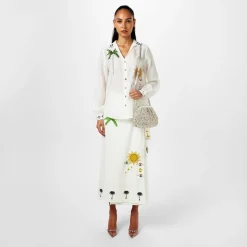 Never Fully Dressed Miley Regular Fit Long Sleeve Shirt in Cream