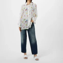 Never Fully Dressed Santamon Relaxed Fit Long Sleeve Shirt in White