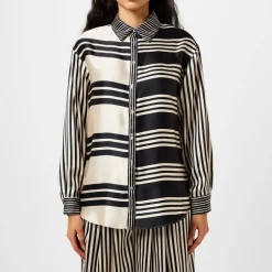 Never Fully Dressed Stripe Roz Shirt in Black