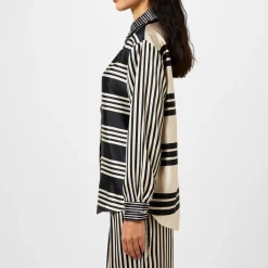 Never Fully Dressed Stripe Roz Shirt in Black