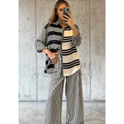 Never Fully Dressed Stripe Roz Shirt in Black