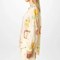 Never Fully Dressed Sundazed Long Sleeve Regular Fit Shirt in Cream