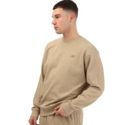 New Balance Athletics French Terry Crewneck Sweatshirt in Stone