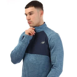 New Balance Athletics Heat Grid 1/2 Zip Top in Blue