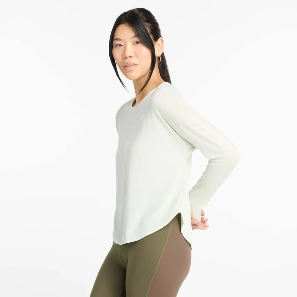 New Balance Drapey Jersey Long Sleeve T-Shirt in Mint