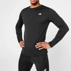 New Balance Mens Balance Core Run Long Sleeve T-Shirt in Black