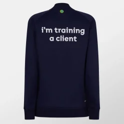 New Balance Mock Neck Lettering Sweatshirt in Blue