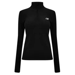 New Balance Running Space Dye Quarter Zip in Black