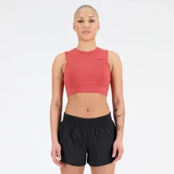 New Balance Shape Shield Crop Bra in Red