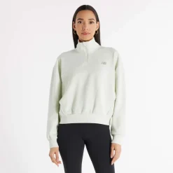New Balance Tech Knit Oversized 1/4 Zip Top in Mint