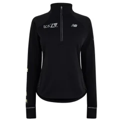 New Balance Womens London Edition Heat Grid Half Zip Top in Black