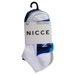 NICCE 5 Pack Lettering No Show Socks in Multi