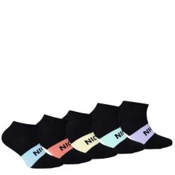 NICCE 5 Pack Lettering No Show Socks in Multi