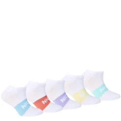 NICCE 5 Pack Towson Junior Lettering No Show Socks in Multi