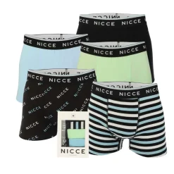 NICCE Mens 5 Pack Boxer Shorts in Multi colour