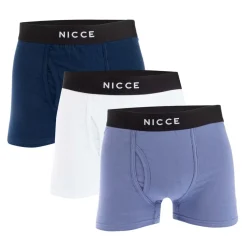 NICCE Mens Hikari 3 Pack Boxer Shorts in Blue