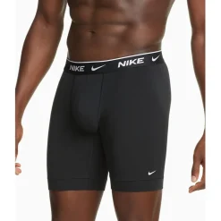 Nike 3 Pack Long Boxers Mens in Black