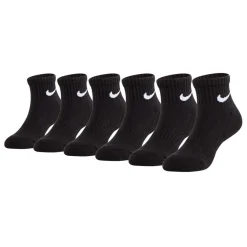 Nike 6 Pack Quarter Ankle Socks in Black