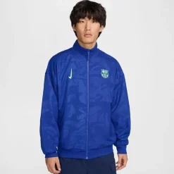 Nike Barcelona Dri Fit Track Football Jacket in Beige
