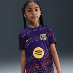 Nike Barcelona Home Pre Match Shirt 2025 2026 Juniors in Blue