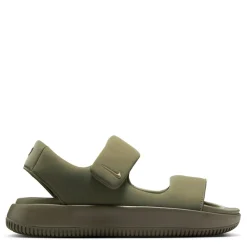 Nike Calm Flat Heel Slide Sandals in Green