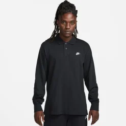 Nike Club Long Sleeve Knit Shirt in Black
