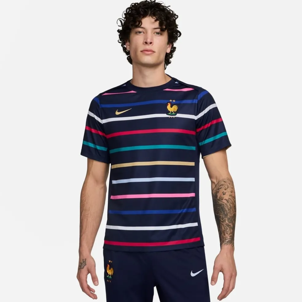 Nike France Academy Pro Home Pre Match Shirt 2024 Adults in Blue