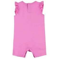 Nike Full Zip Crew Neck Short Sleeve Romper in Pink