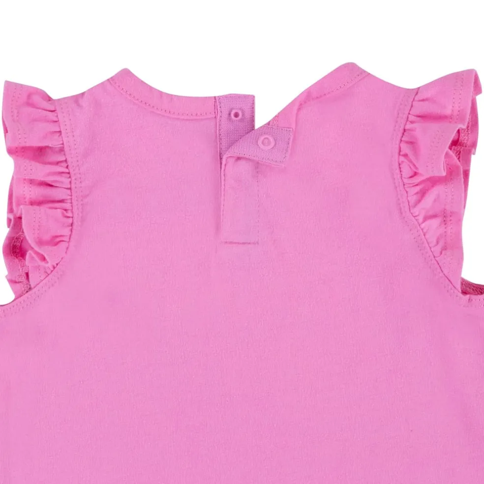 Nike Full Zip Crew Neck Short Sleeve Romper in Pink