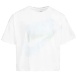 Nike Girls Gradient Futura Boxy T-Shirt in White