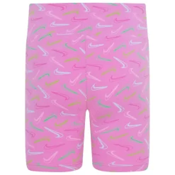 Nike Girls Swoosh Logo Bike Shorts in Blue