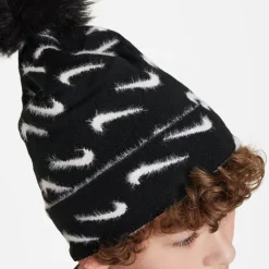 Nike Junior Peak Pom Beanie in Black