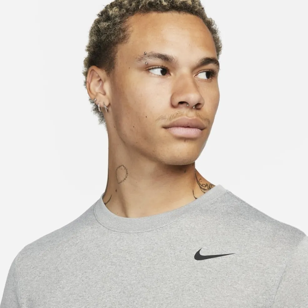 Nike Legend Long Sleeve Crew Neck T-Shirt in Grey