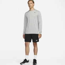 Nike Legend Long Sleeve Crew Neck T-Shirt in Grey