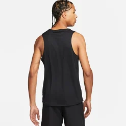 Nike Mens Dri Fit Miler Running Tank in Black