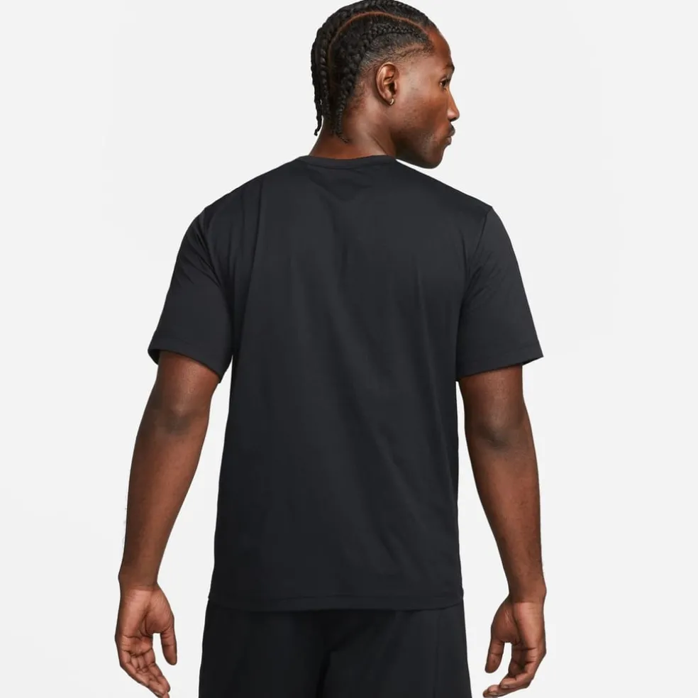 Nike Mens Dri Fit Uv Hyverse Short Sleeve Fitness Top in Black
