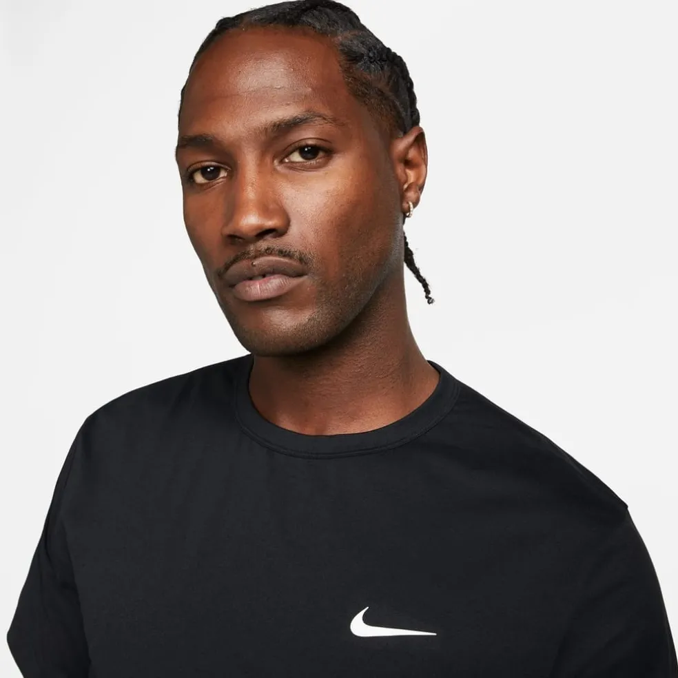 Nike Mens Dri Fit Uv Hyverse Short Sleeve Fitness Top in Black