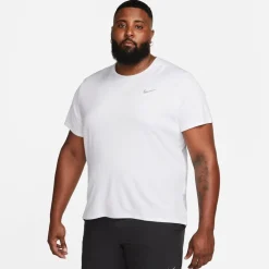 Nike Mens Drifit Miler Running Top in White