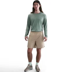 Nike Mens Miler Dri Fit Uv Long Sleeve Running Top in Green